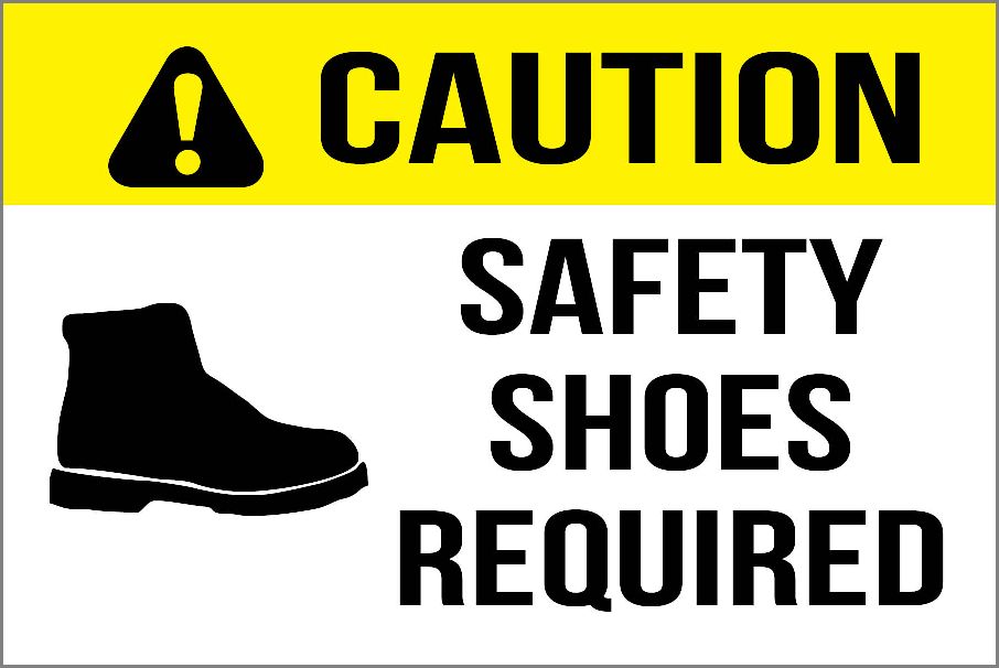 Caution Safety Shoes Required Sign